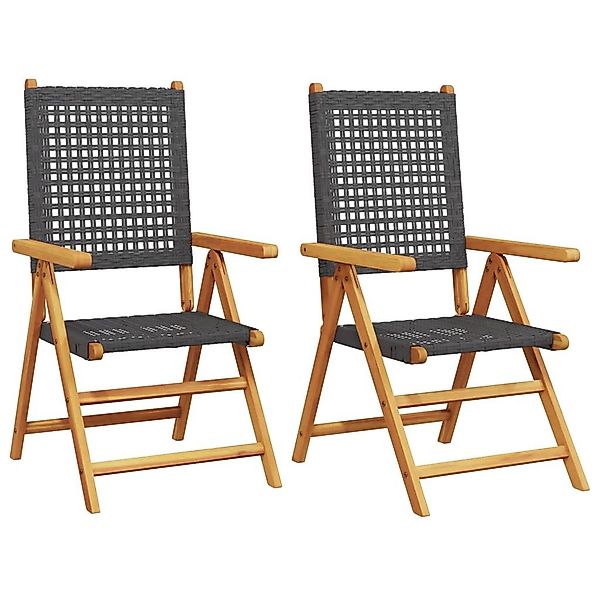 vidaXL Gartenstuhl Gartenstühle 2 Stk. Schwarz günstig online kaufen