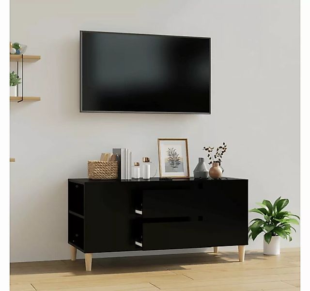 furnicato TV-Schrank Schwarz 102x44,5x50 cm Holzwerkstoff günstig online kaufen