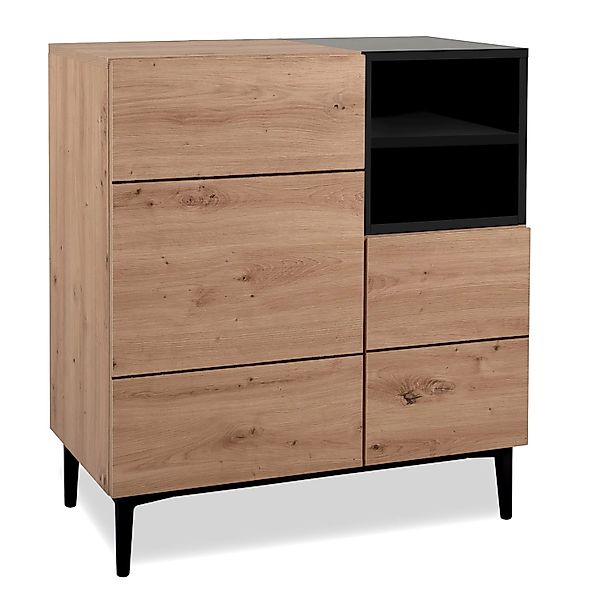 Homestyle4u Highboard Kommode Schrank Sideboard Schwarz Holz günstig online kaufen