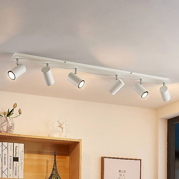 Lindby Deckenstrahler Joffrey, 116 cm, weiß, 6-flg., GU10 günstig online kaufen