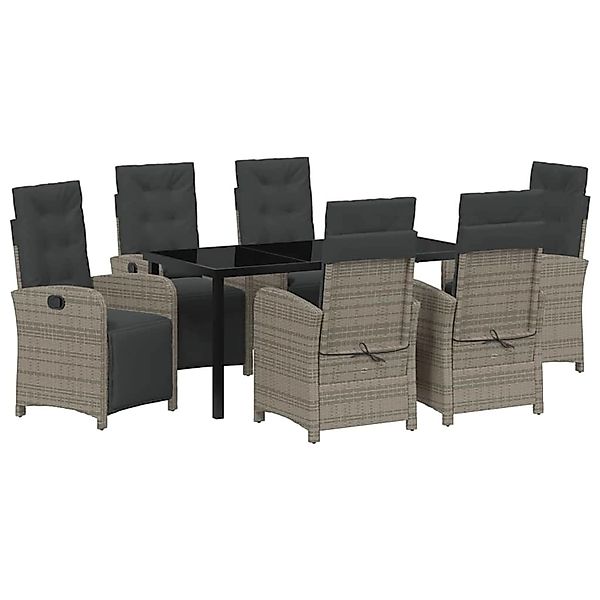 vidaXL Garten Essgruppe 7-Tlg Grau Poly Rattan 3380327 günstig online kaufen