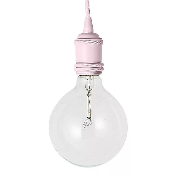 Bloomingville - Pendelleuchte - rosa/Stoffkabel 290cm/ohne Leuchtmittel günstig online kaufen