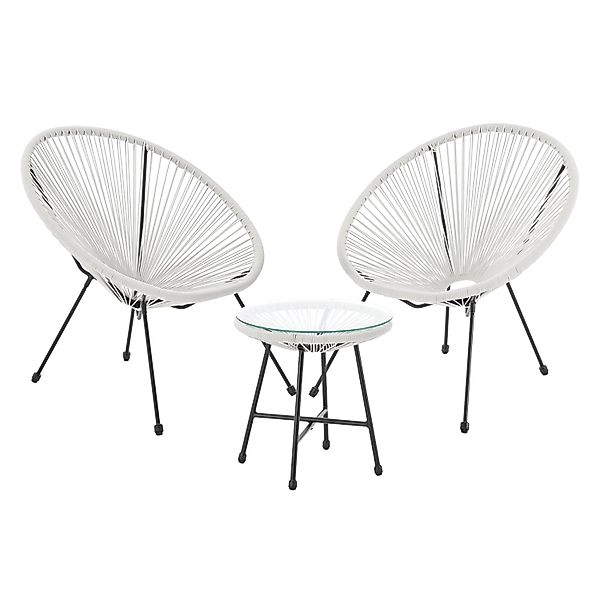 Svita Bali Balkon Möbel Set Lounge Garnitur Relax Egg-Chair Flecht-Design W günstig online kaufen