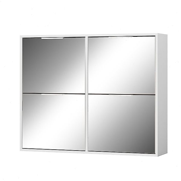 UEV Schuhschrank mit 4 Klappen Spiegelschuhschrank günstig online kaufen