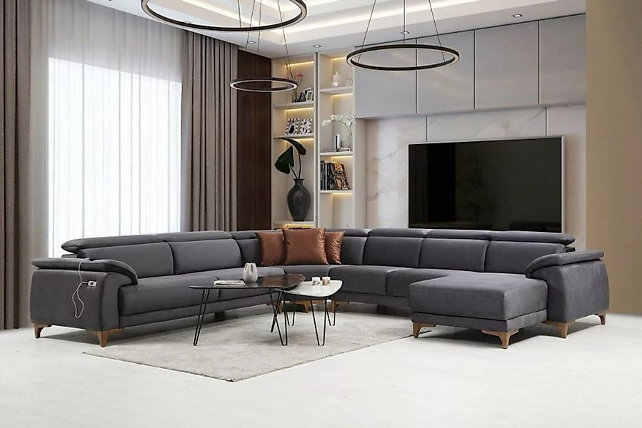 JVmoebel Ecksofa Wohnzimmer Ecksofa U-Form Polstermöbel Sofa Couch Modern, günstig online kaufen