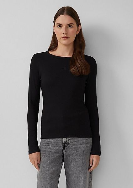 s.Oliver Langarmshirt T-Shirt Ripp-Langarmshirt mit Stickerei günstig online kaufen