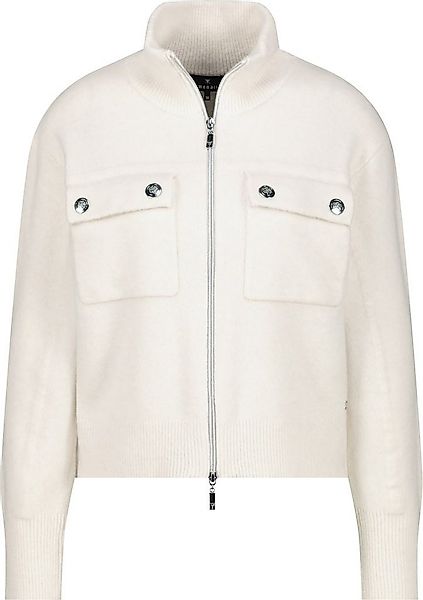 Monari Fleecejacke Weich & Flauschig Gerippter Stehkragen mit 2-Wege-Reißve günstig online kaufen