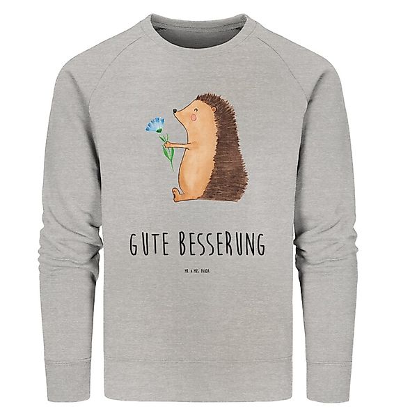 Mr. & Mrs. Panda Longpullover Igel Blumen Größe L - Heather Grey - Geschenk günstig online kaufen