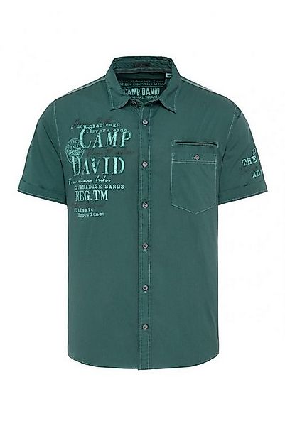 CAMP DAVID Kurzarmhemd mit Artworks und Brusttasche evergreen günstig online kaufen