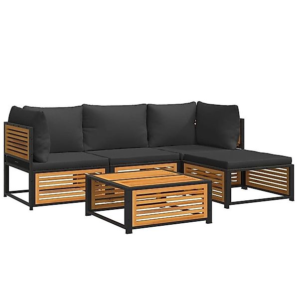 vidaXL Gartenlounge-Set 5-tlg. Garten-Sofagarnitur mit Kissen günstig online kaufen