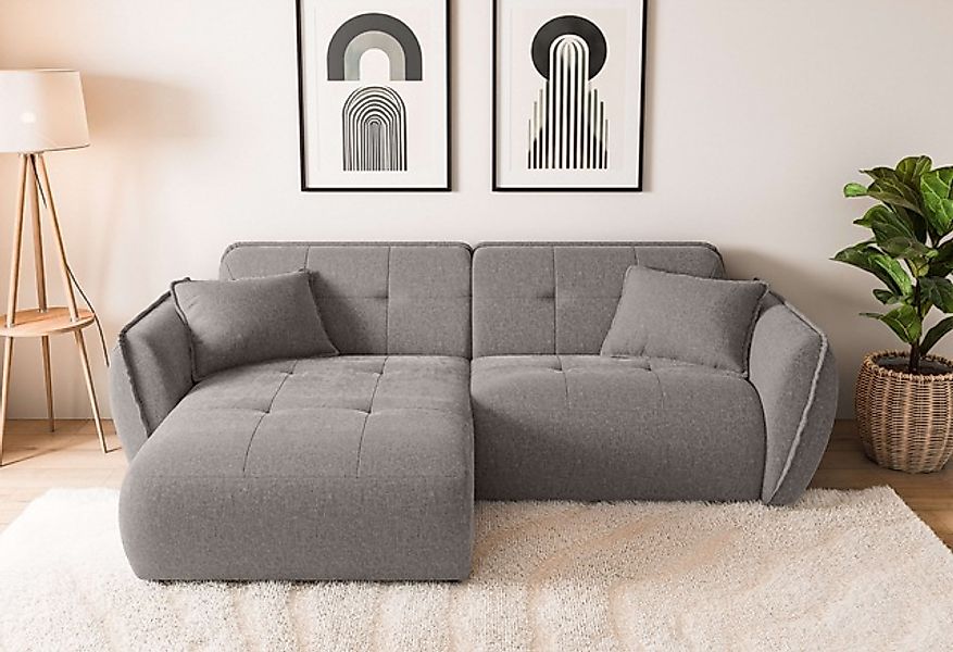 Home affaire Ecksofa »MIRELDA L-Form mit Steppungen, Recamiere rechts/links günstig online kaufen