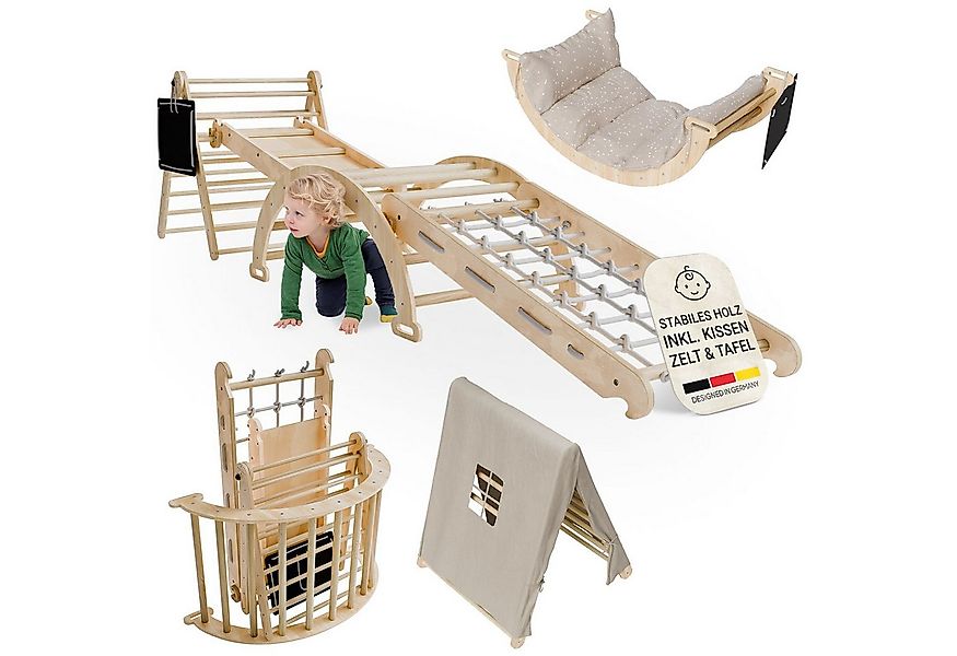 Juskys Klettergerüst Movario Groß, (6-St), Indoor Kletterdreieck, Kletterbo günstig online kaufen