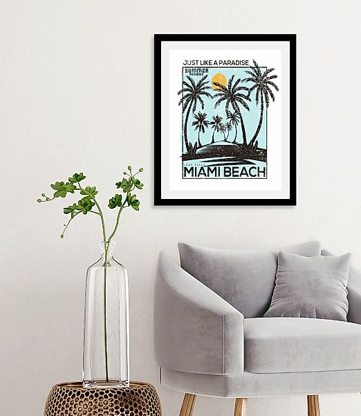 queence Bild "Miami Beach", Palmen-Schriftzug-Sprüche & Texte-Himmel, (1 St günstig online kaufen