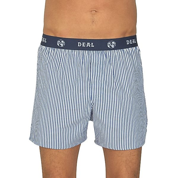 D.E.A.L International Boxershorts Blau & Weiß Gestreift mit Logo Bund günstig online kaufen