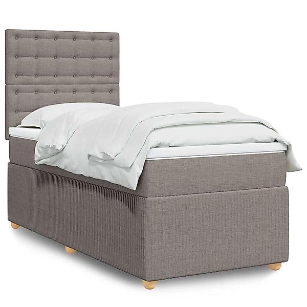 vidaXL Boxspringbett mit Matratze Taupe 90x190 cm Stoff 3294229 günstig online kaufen
