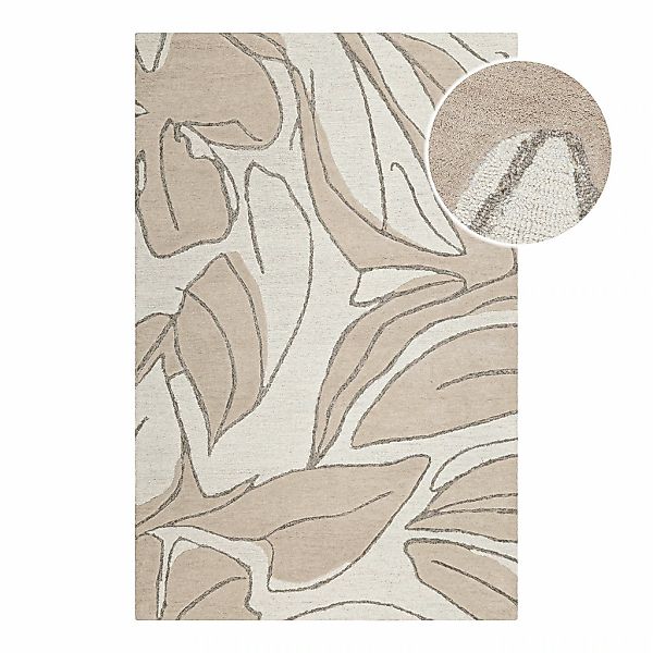 Wecon home Teppich "Tunia" rechteckig 10 Höhe handgefertigt, floral, pflege günstig online kaufen