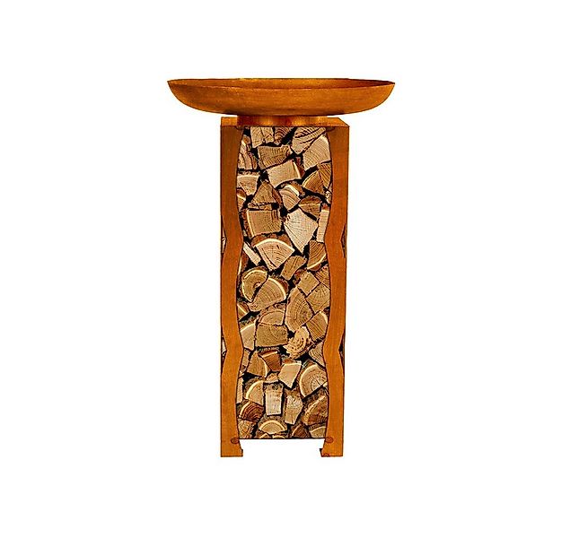 HOME DELUXE Feuerschale Frank, (inkl. Holzlager & Feuerschale), Feuerkorb, günstig online kaufen