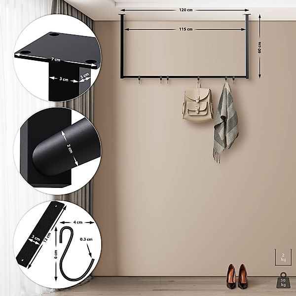 CLP Garderobenständer Fenton, mit 6 Kleiderhaken, günstig online kaufen