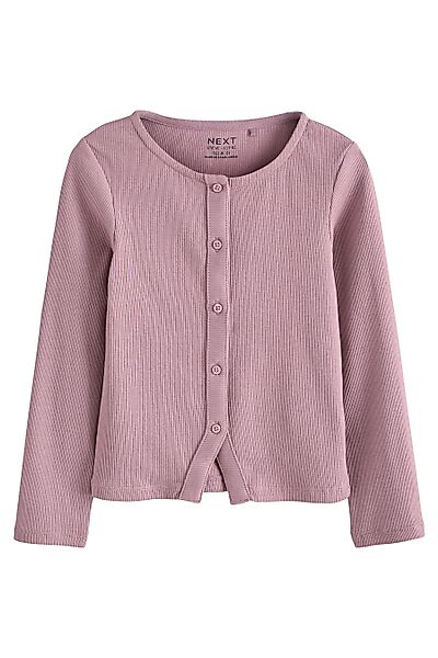 Next Langarmshirt Gerippte langärmelige Strickjacke (1-tlg) günstig online kaufen