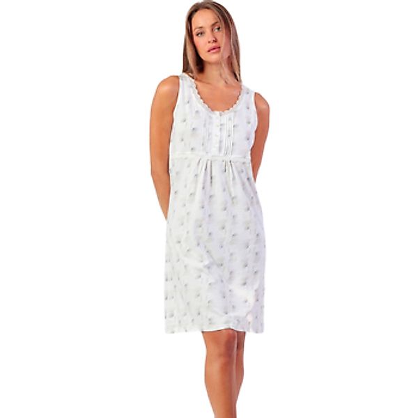 Admas  Pyjamas/ Nachthemden Ärmelloses Nachthemd White And Grey günstig online kaufen