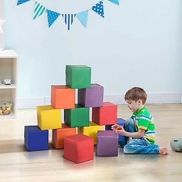 HOMCOM Bausteine für Kinder 12er-Set Schaumstoff-Bauklötze weich und sicher günstig online kaufen