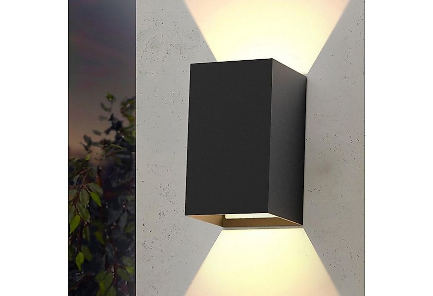 ZMH LED Wandleuchte Außenwandleuchte Schwarz Up Down 7W Wandstrahler Wand T günstig online kaufen