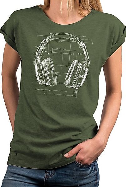 MAKAYA Print-Shirt Damen Kopfhörer Motiv Hipster Musik Top Hip Hop Outfit C günstig online kaufen