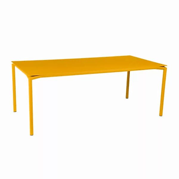 rechteckiger Tisch Calvi metall gelb / 195 x 95 cm - Aluminium / 10 bis 12 günstig online kaufen