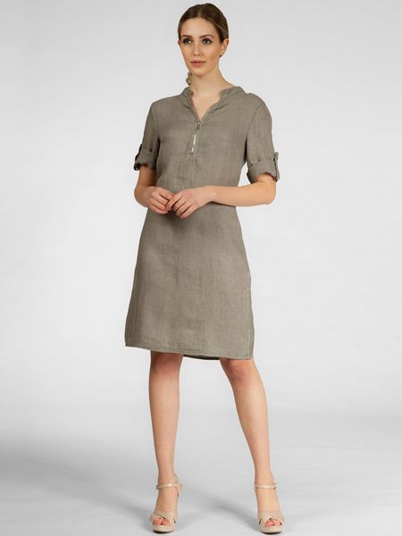 Caspar Sommerkleid SKL037 knielanges Damen Leinenkleid günstig online kaufen