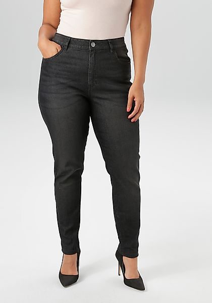Aniston PLUS Skinny-fit-Jeans, regular waist - in dezenter Used-Waschung - günstig online kaufen