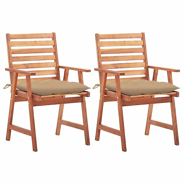 Garten-essstühle 2 Stk. Mit Kissen Massivholz Akazie günstig online kaufen