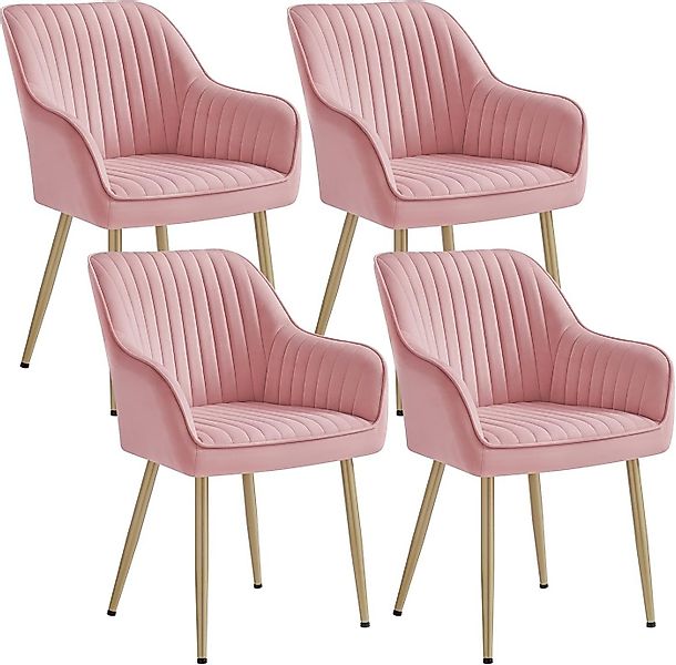SONGMICS Esszimmerstuhl (4 St), 4er Set, Küchenstuhl, Sessel, Samt, Polster günstig online kaufen