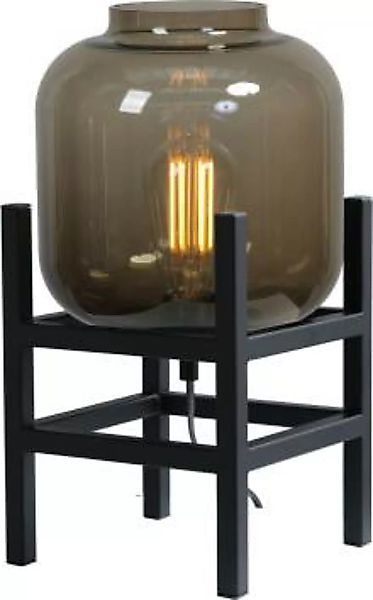 Tischlampe Schwarz Metall Glas 34 cm hoch E27 ELYA günstig online kaufen
