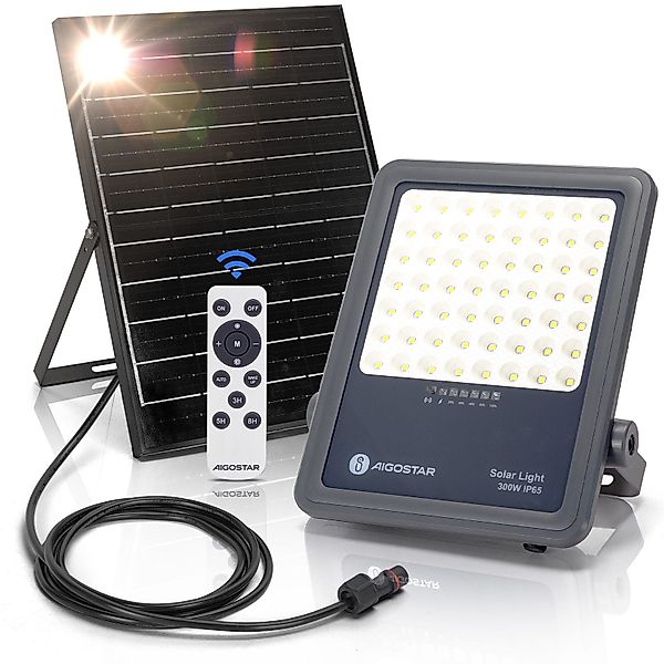 Aigostar Flutlichtstrahler Solarstrahler mit Fernbedienung,6500K,IP65 Außen günstig online kaufen
