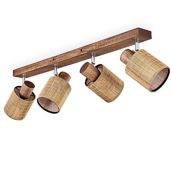 hofstein Deckenleuchte Deckenlampe aus Holz/Metall/Bambus in günstig online kaufen