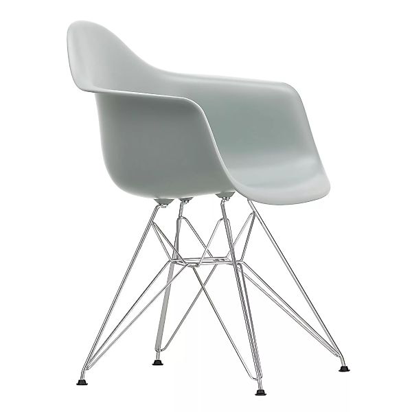Vitra - Eames Plastic Armchair DAR Gestell verchromt - hellgrau/Sitzfläche günstig online kaufen