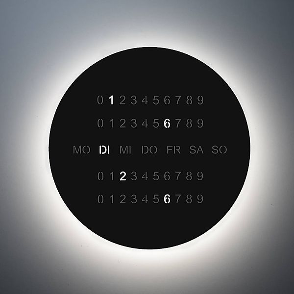 LED-Wandlampe BLADE O'CLOCK, schwarz, Ø 59 cm Metall Wanduhr günstig online kaufen