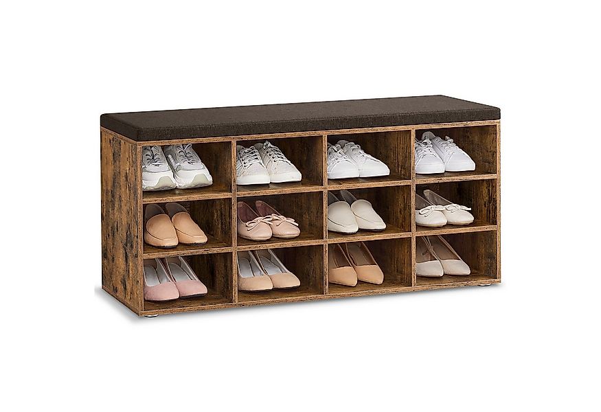 VASAGLE Schuhbank, Schuhregal, mit 12 Fächern, 30,3 x 104 x 48 cm günstig online kaufen