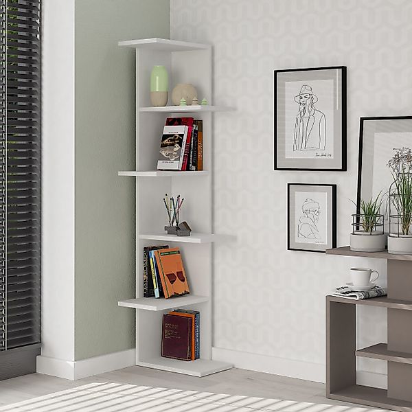 Decortie Bücherregal Saso, Modernes Eck-Bücherregal, 37 günstig online kaufen