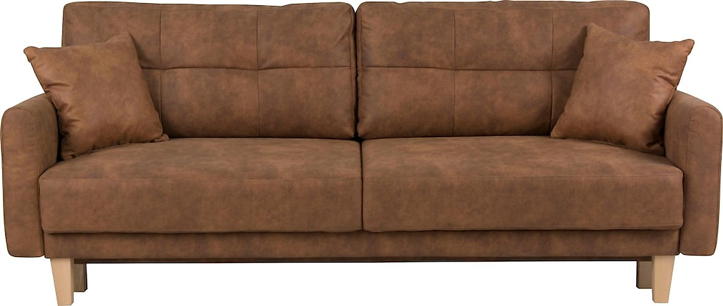 Home affaire 3-Sitzer "TRIPLO optionale Schlafsofa mit Bettkasten, Maße B/T günstig online kaufen