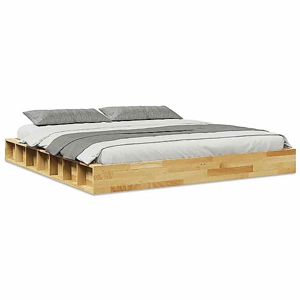 vidaXL Bett, Massivholzbett ohne Matratze 180x200 cm Eichenholz günstig online kaufen