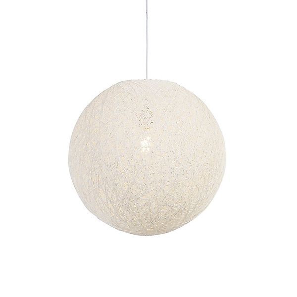 Qazqa Pendelleuchte Corda, ohne Leuchtmittel, E27, Weiß, Modern, Papier, 1- günstig online kaufen