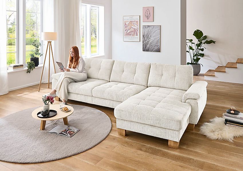 Die PlanBar Ecksofa "PP-LA19101 L-Form, Breite 316 cm" wahlweise mit Bettfu günstig online kaufen