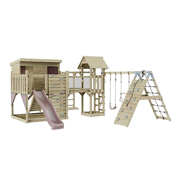 OutdoorToys Spielturm Malin mit Trapezschaukel Altrosa günstig online kaufen