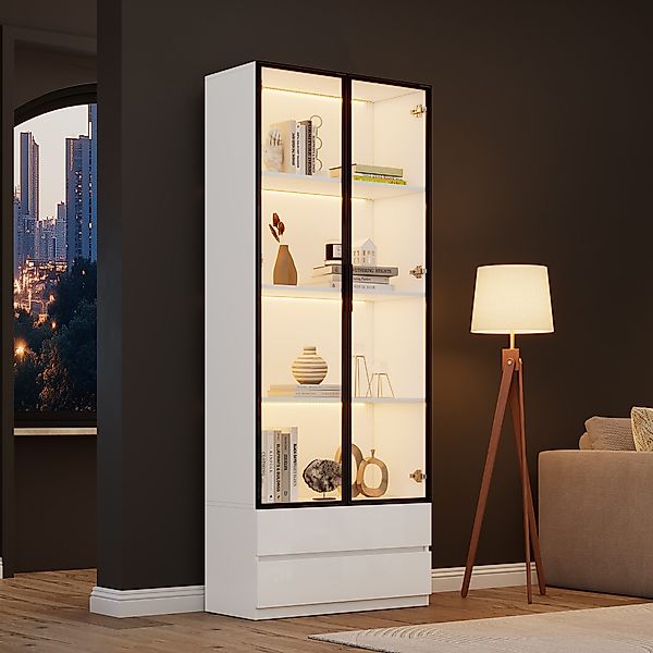 OKWISH Vitrine Display Regal, 200cm Hoch günstig online kaufen