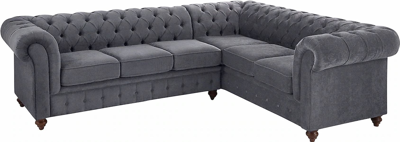 Home affaire Chesterfield-Sofa "Chesterfield Ecksofa, auch in Leder L-Form" günstig online kaufen