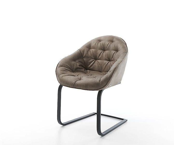 Freischwinger Gaio-Flex Mikrofaser Taupe Vintage Freischwinger flach Schwar günstig online kaufen