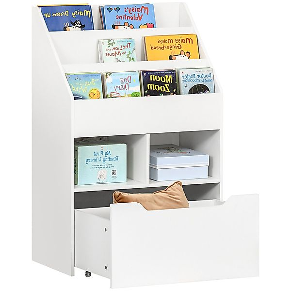 HOMCOM Kinderregal mit Schublade, 3 Ablagefächern günstig online kaufen