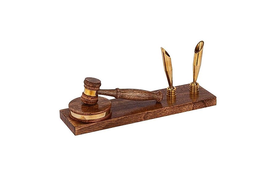 NKlaus Dekofigur Stifthalter und Richterhammer aus Holz/Messing, 22,5x6x7cm günstig online kaufen