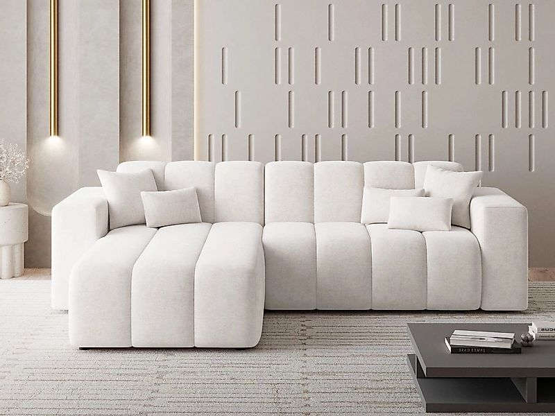 GrainGold Ecksofa L-Form NORK - 265x180 cm, Creme, Links, Polyurethanschaum günstig online kaufen